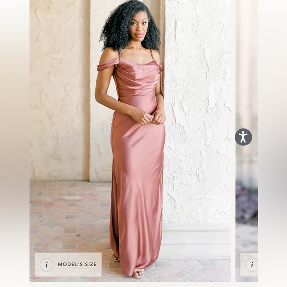 Revelry Dresses & Skirts - Revelry Satin Sienna Bridesmaid Dress in Rose Quartz size 6